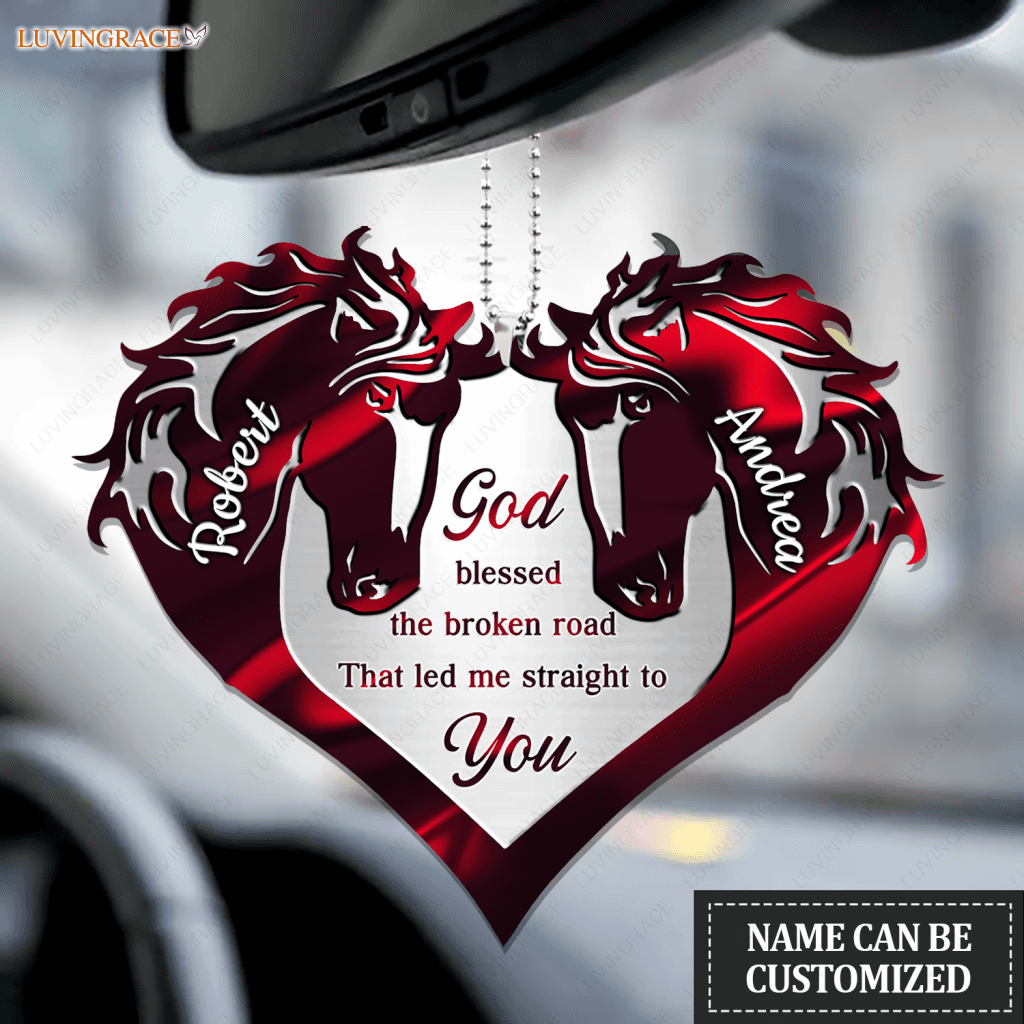 Hologram Couple Horse Heart God Blessed Personalized Ornament