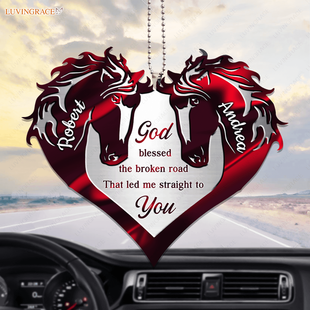 Hologram Couple Horse Heart God Blessed Personalized Ornament