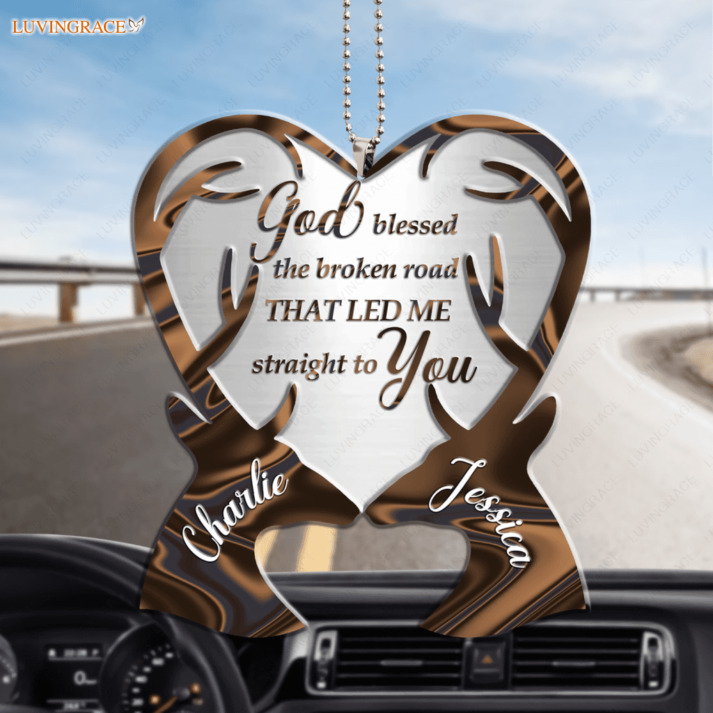 Hologram Deer Couple God Blessed Personalized Ornament
