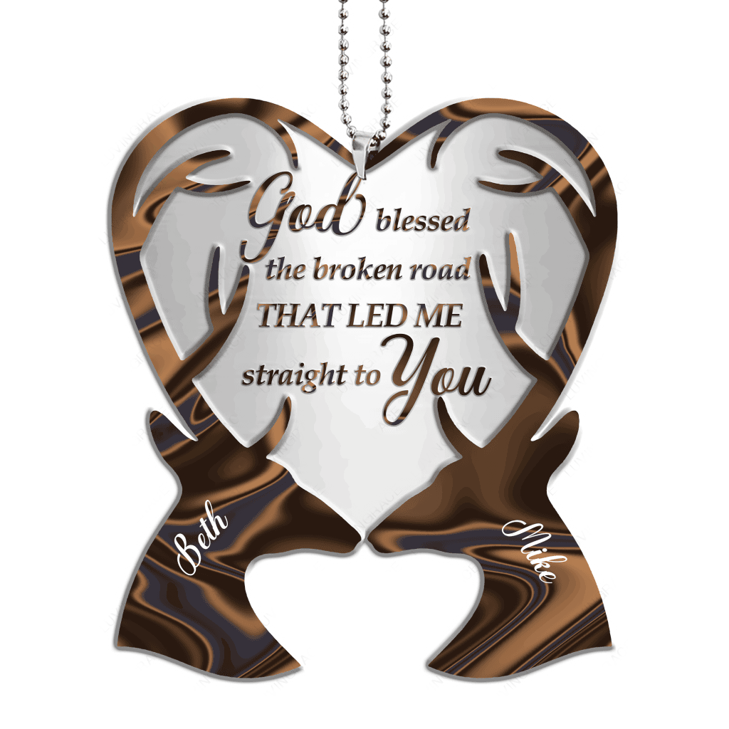Hologram Deer Couple God Blessed Personalized Ornament