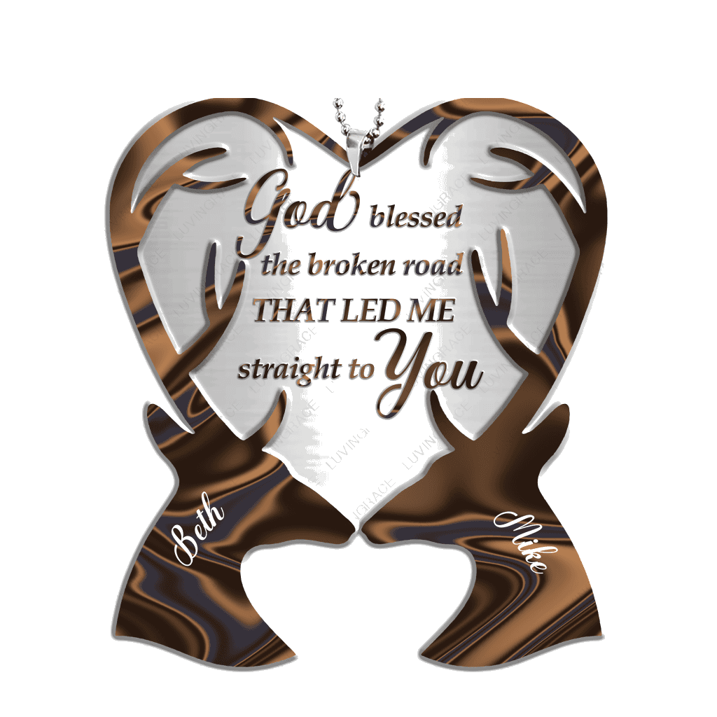 Hologram Deer Couple God Blessed Personalized Ornament