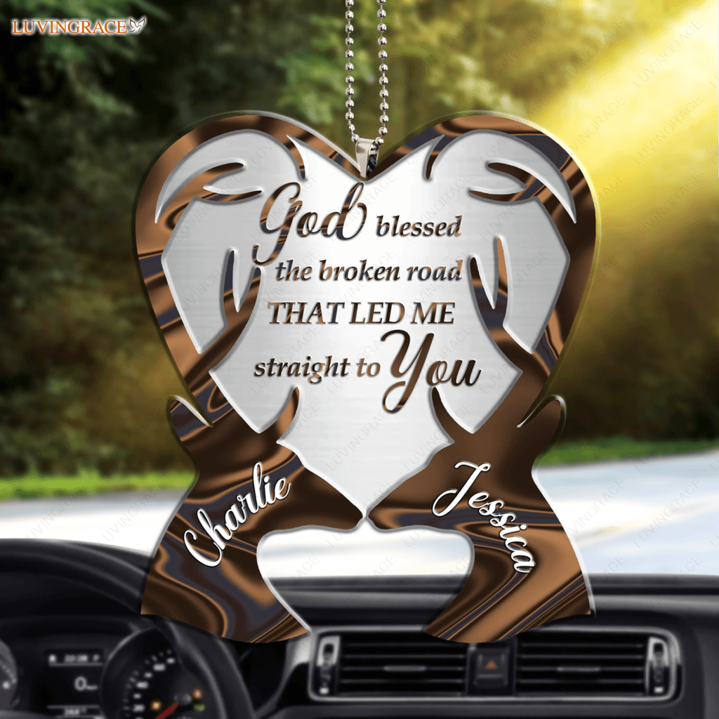 Hologram Deer Couple God Blessed Personalized Ornament