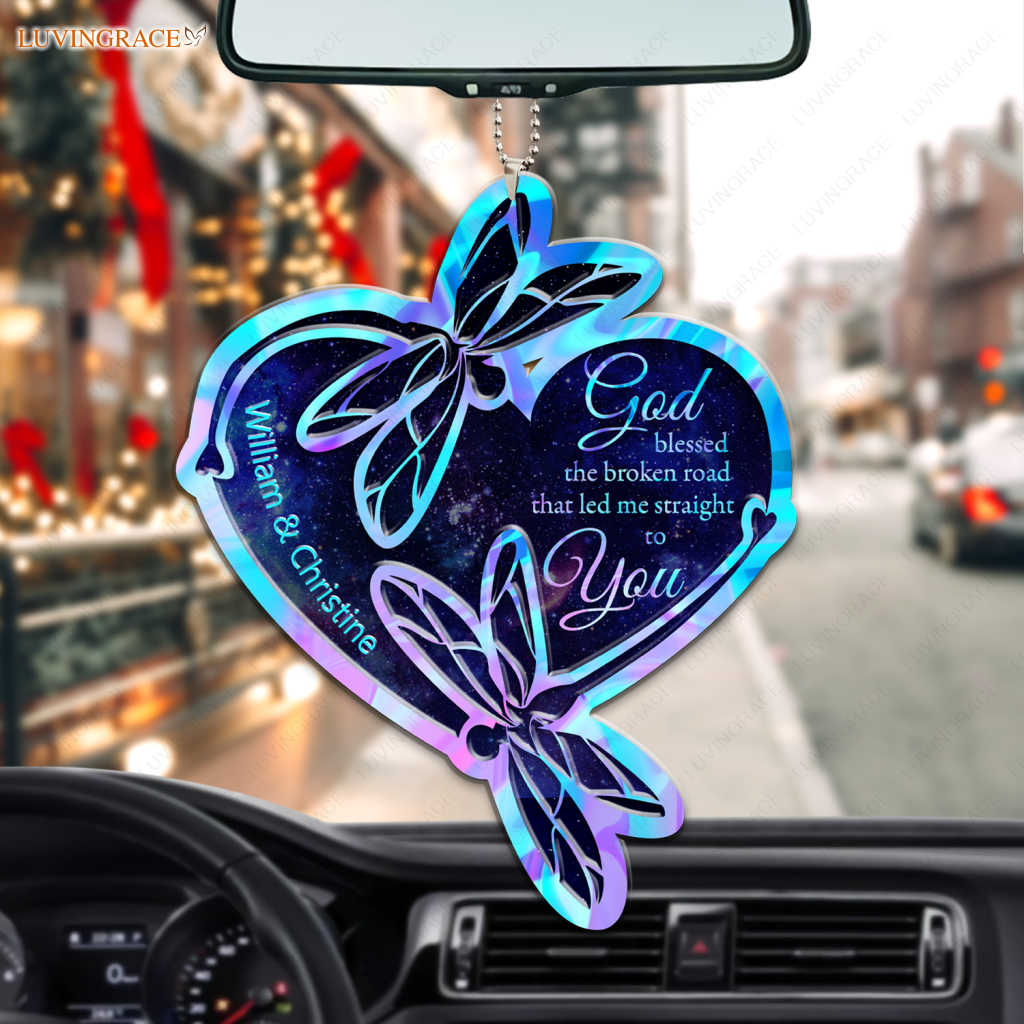 Hologram Dragonflies God Blessed Personalized Ornament