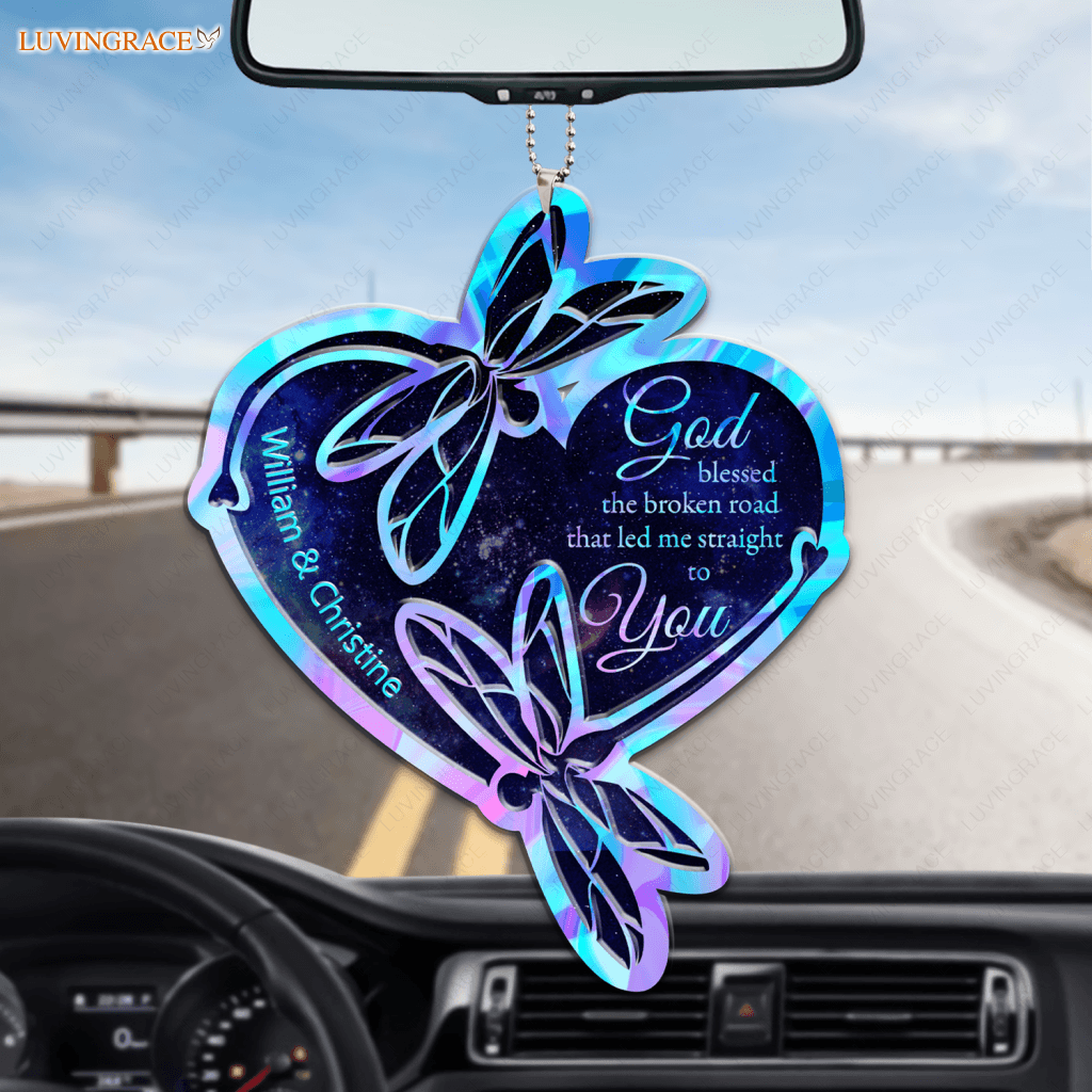 Hologram Dragonflies God Blessed Personalized Ornament
