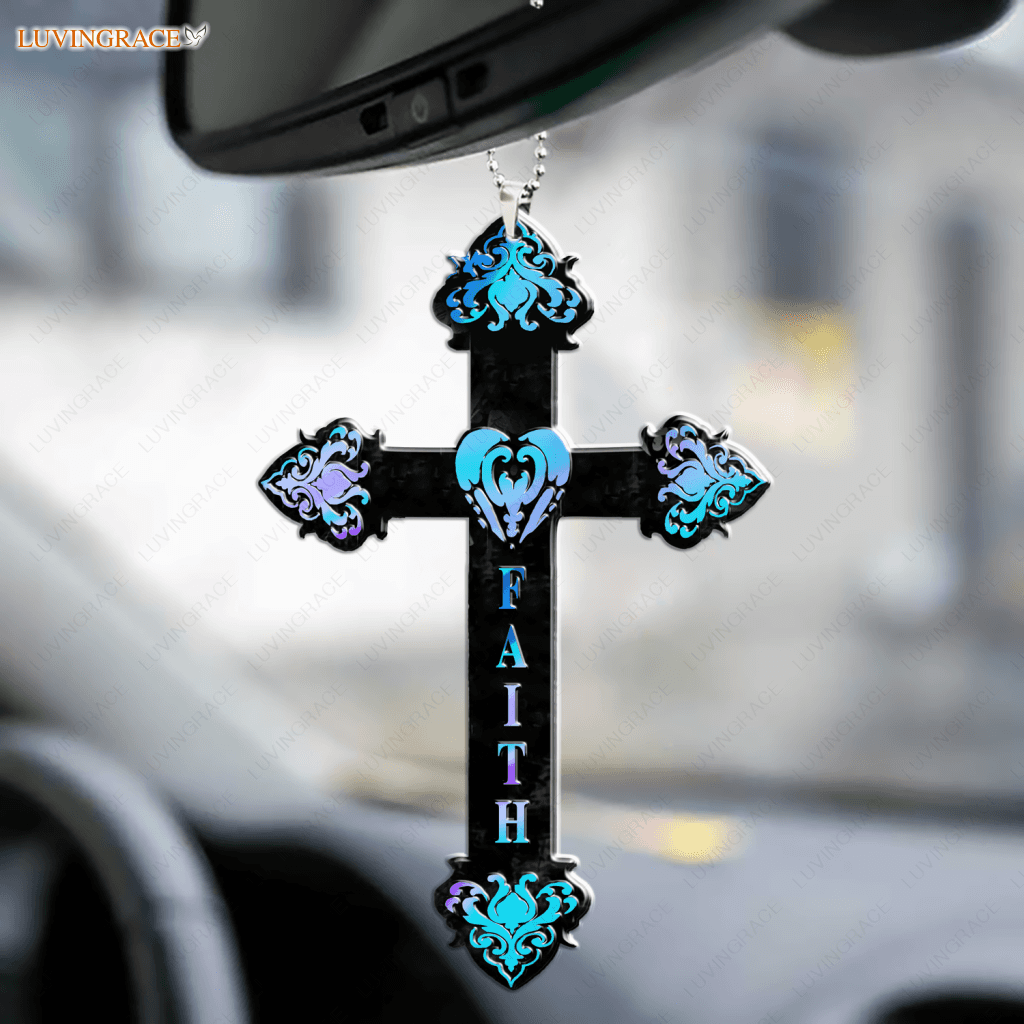 Hologram Faith Cross Ornament