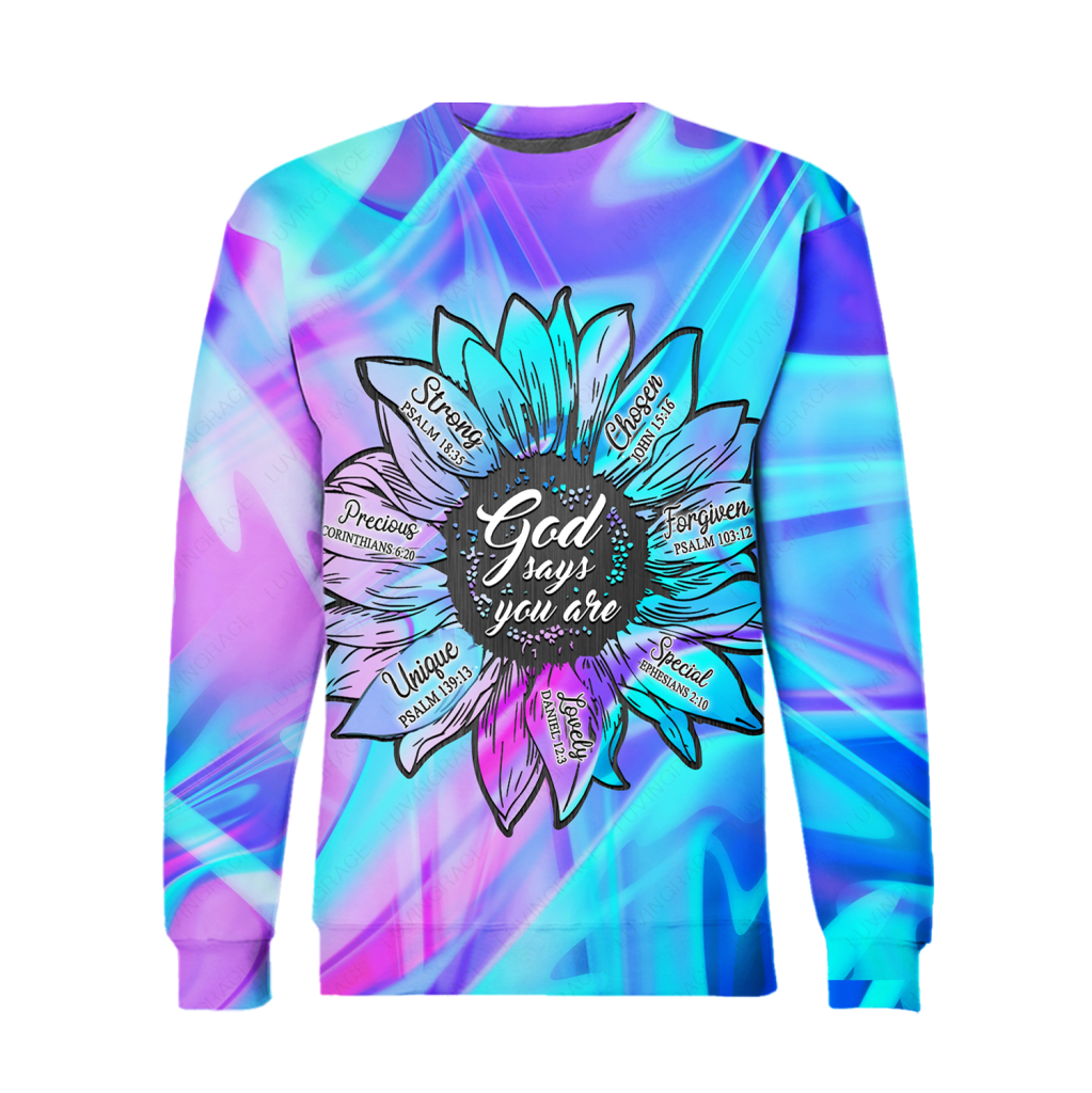 Hologram Flower God Says You Are Hoodie