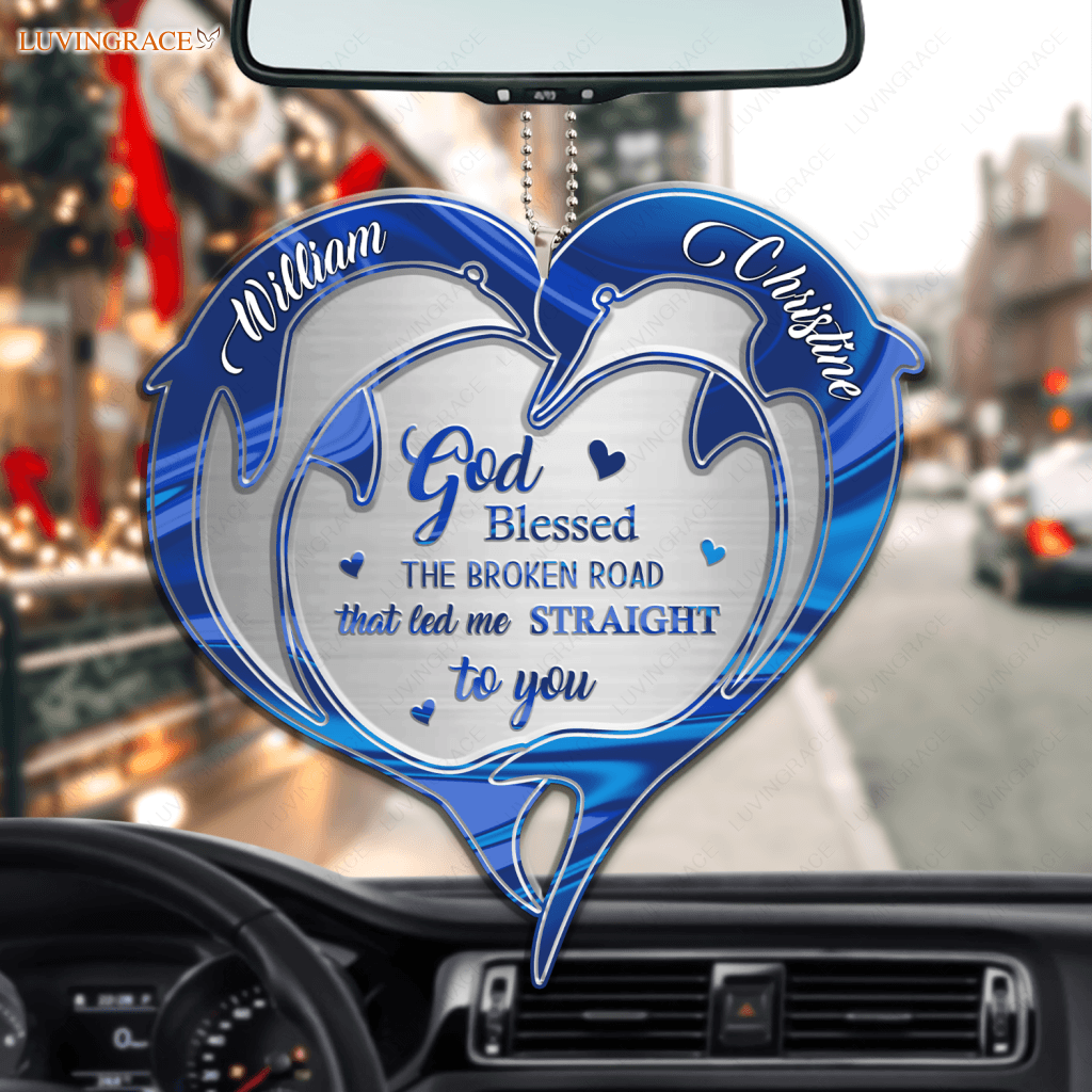 Hologram Lovely Dolphins God Blessed Personalized Ornament