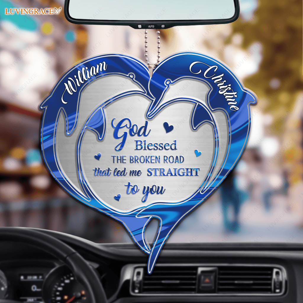 Hologram Lovely Dolphins God Blessed Personalized Ornament