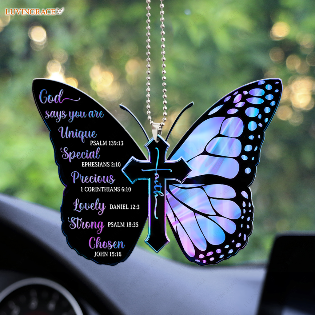 Hologram Magic Butterfly God Says You Are Ornament