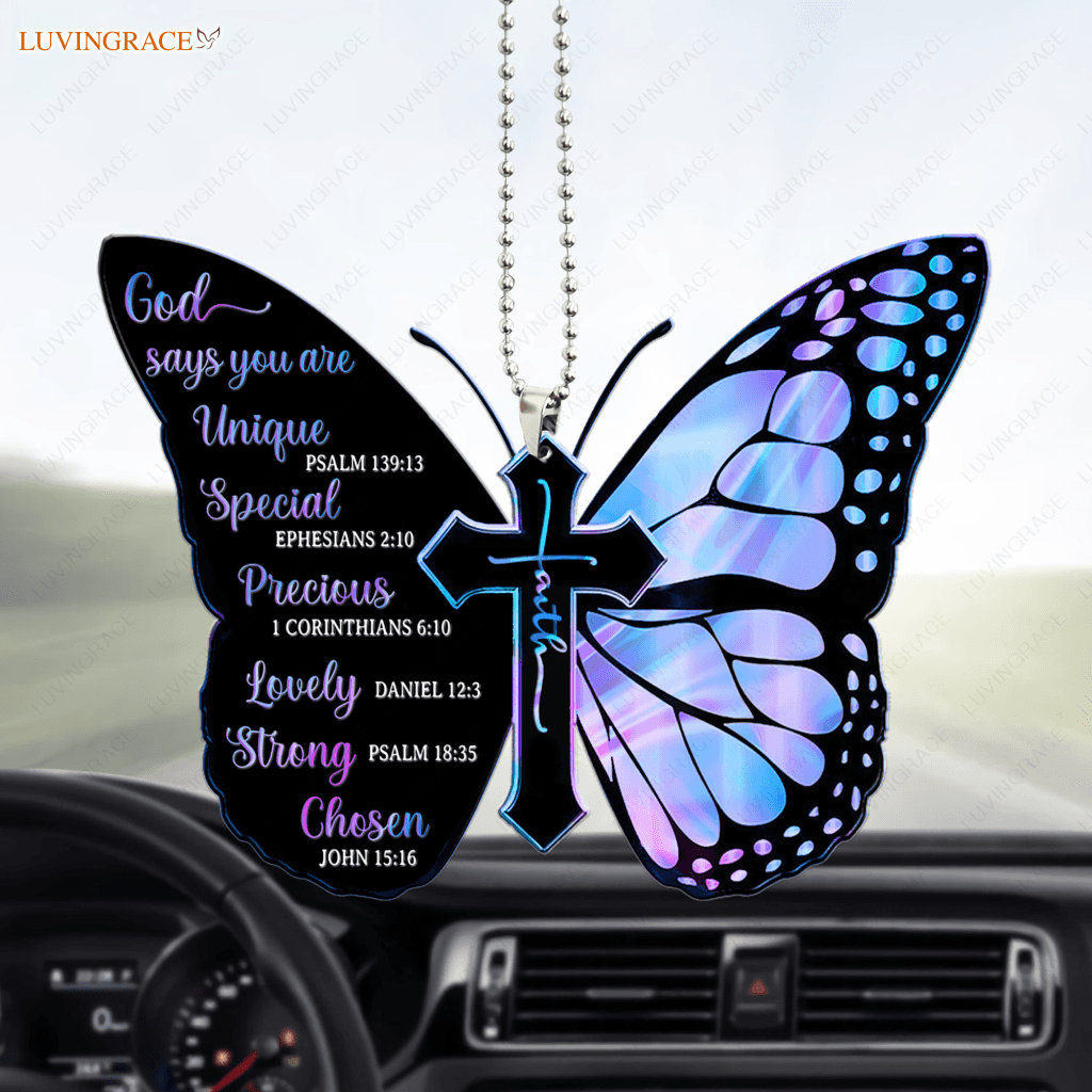 Hologram Magic Butterfly God Says You Are Ornament