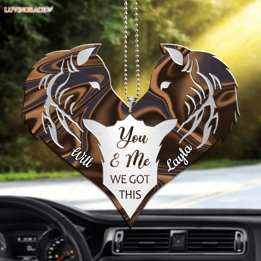 Hologram Wolf Couple Personalized Ornament