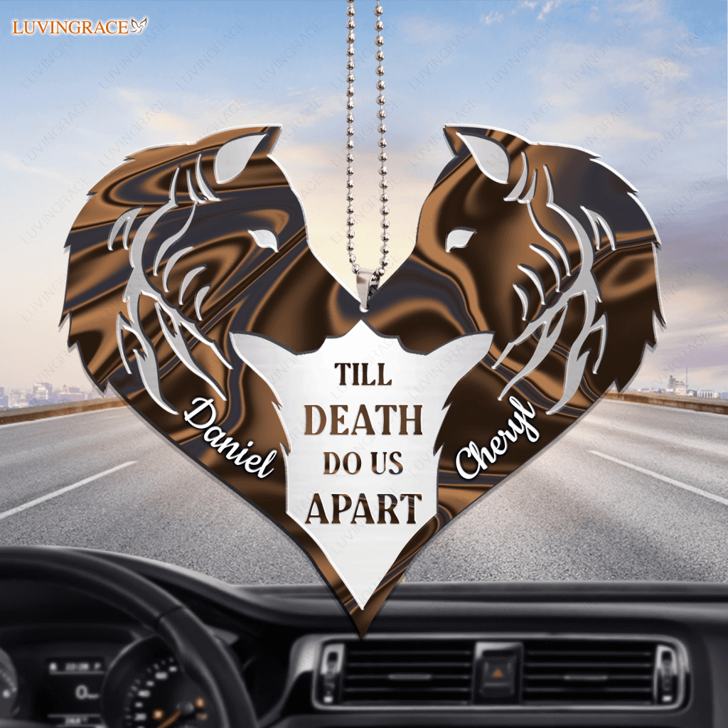 Hologram Wolf Couple Personalized Ornament