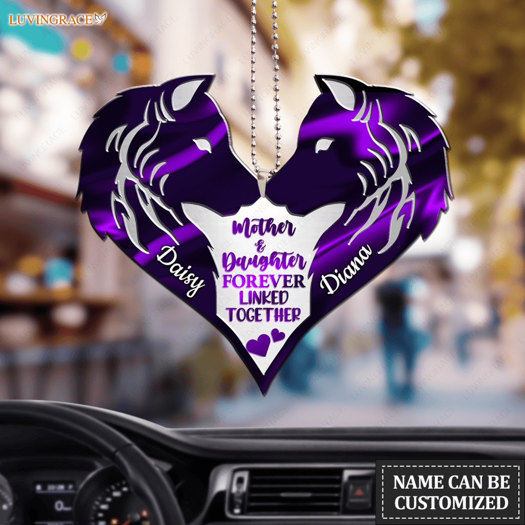 Hologram Wolves Mother And Daughter Personalized Ornament