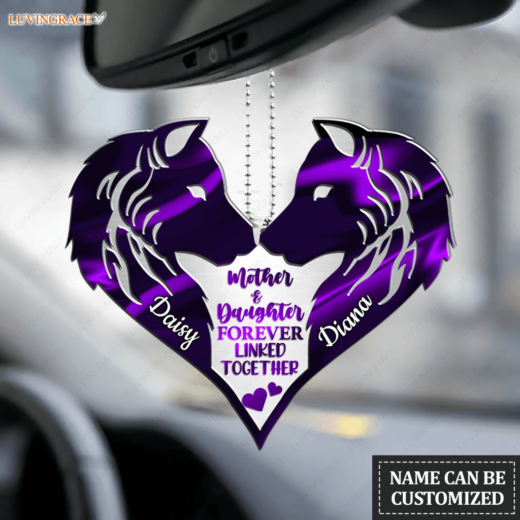Hologram Wolves Mother And Daughter Personalized Ornament