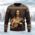 Holy Christ Sacred Heart Wool Knitted Pattern Ugly Sweater S Sweatshirt