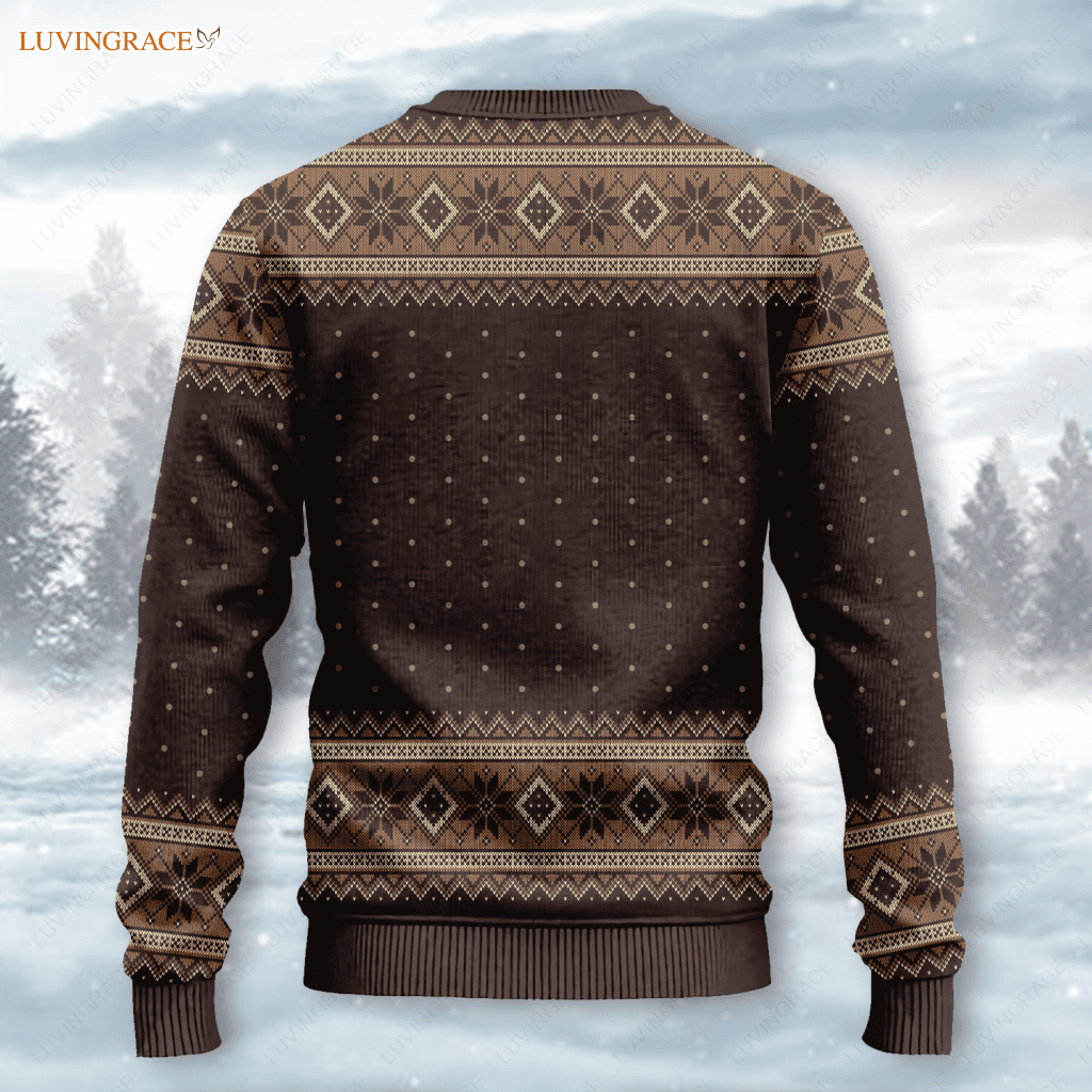 Holy Christ Sacred Heart Wool Knitted Pattern Ugly Sweater Sweatshirt
