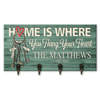 Home Is Where You Hang Your Heart Personalized Key Hanger