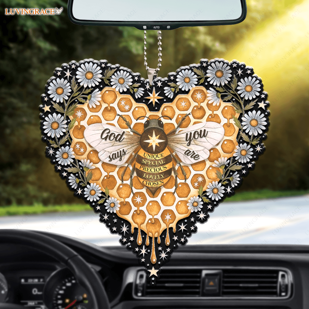 Honey Bee Heart Honeycomb God Says You Are Ornament