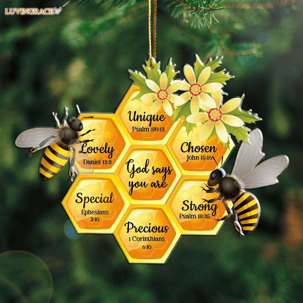 Honey Bee Honeycomb God Says You Are Ornament