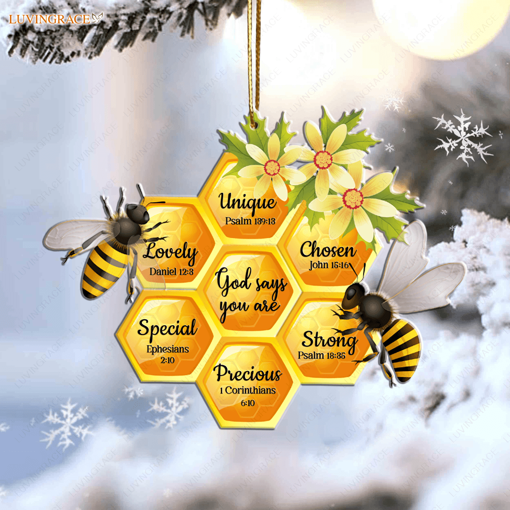 Honey Bee Honeycomb God Says You Are Ornament