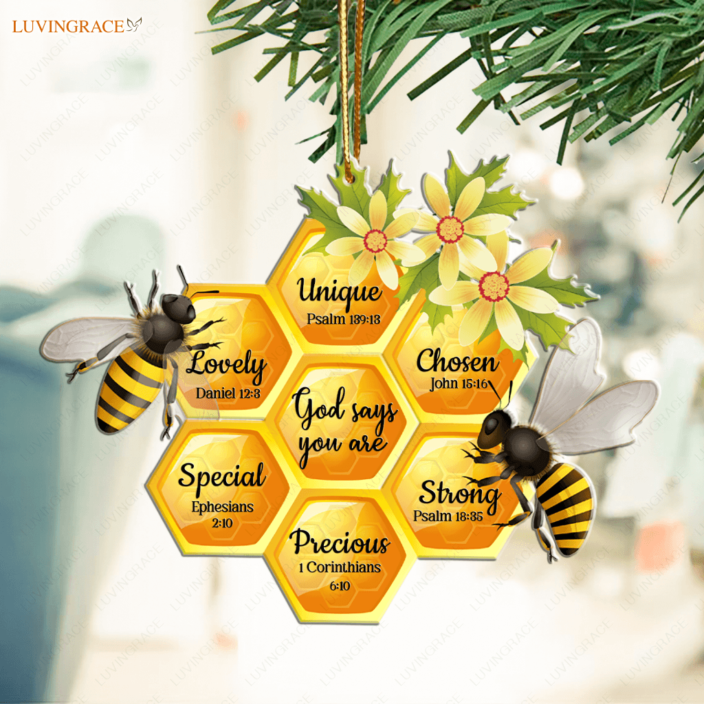 Honey Bee Honeycomb God Says You Are Ornament