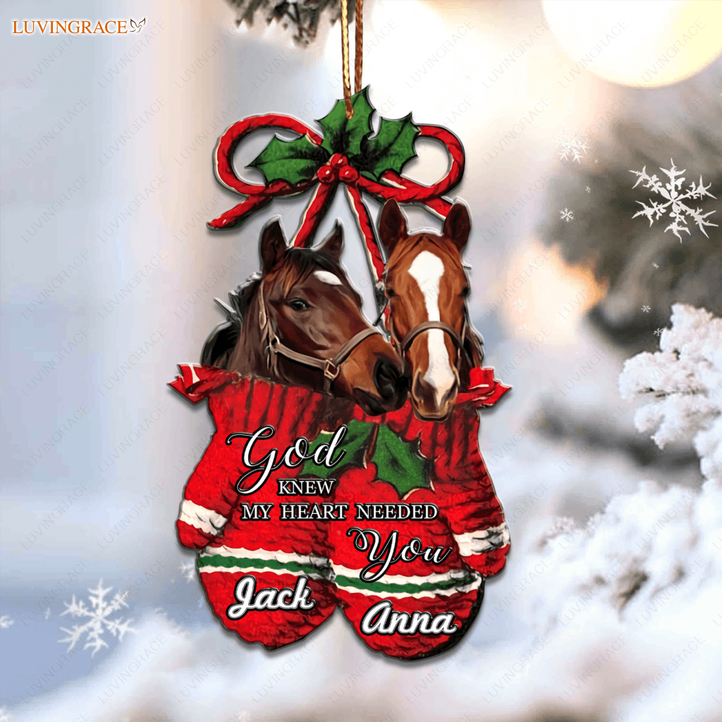Horse Couple God Knew My Heart Personalized Ornament