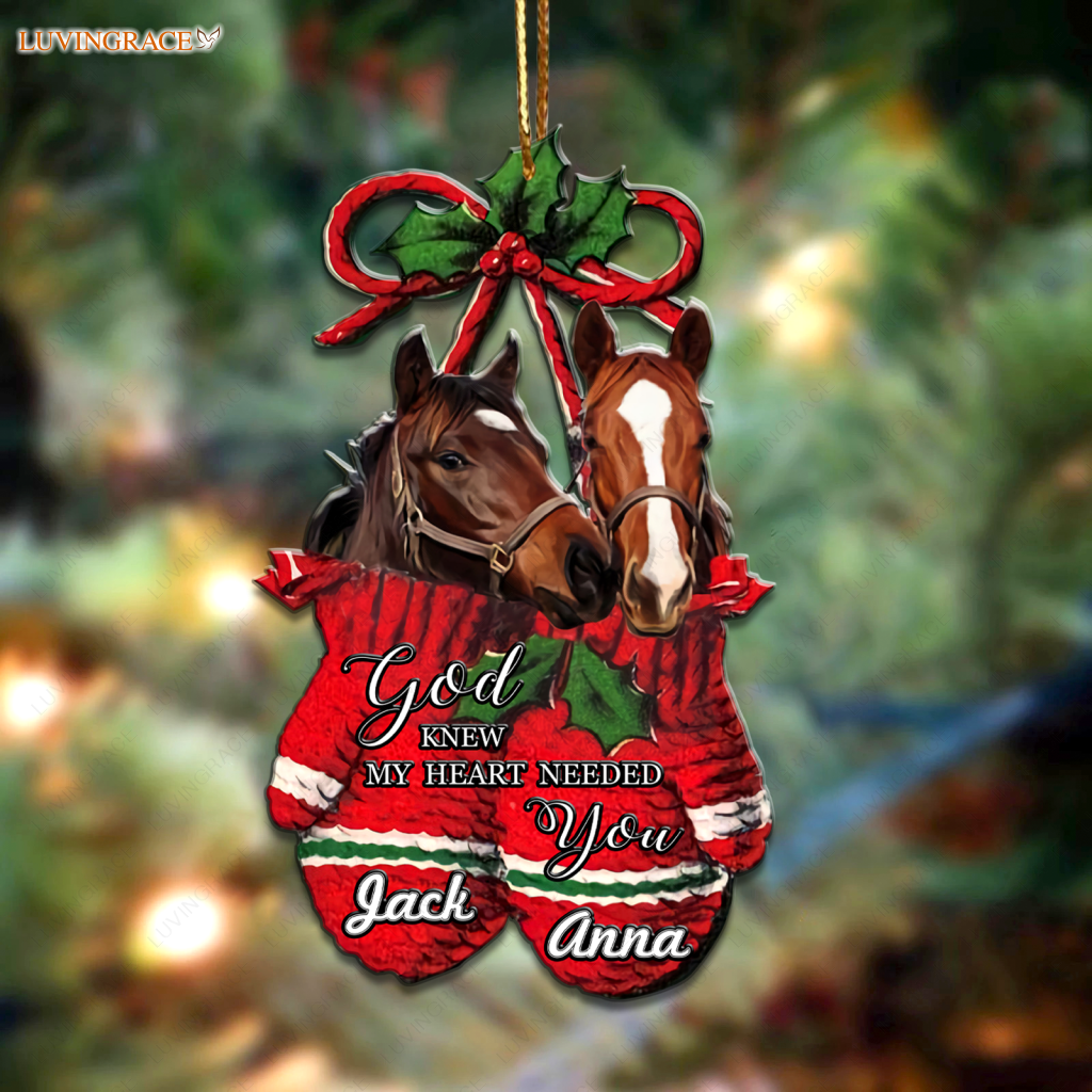 Horse Couple God Knew My Heart Personalized Ornament
