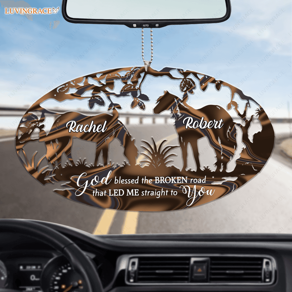 Horse Farm God Blessed Couple Personalized Ornament