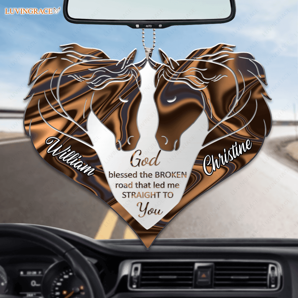 Horses Couple Love God Blessed Personalized Ornament