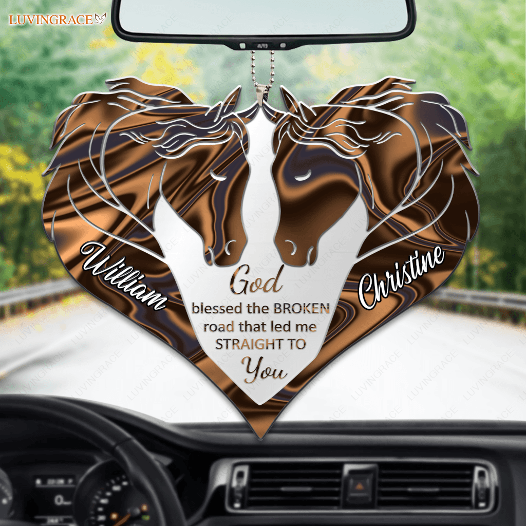 Horses Couple Love God Blessed Personalized Ornament