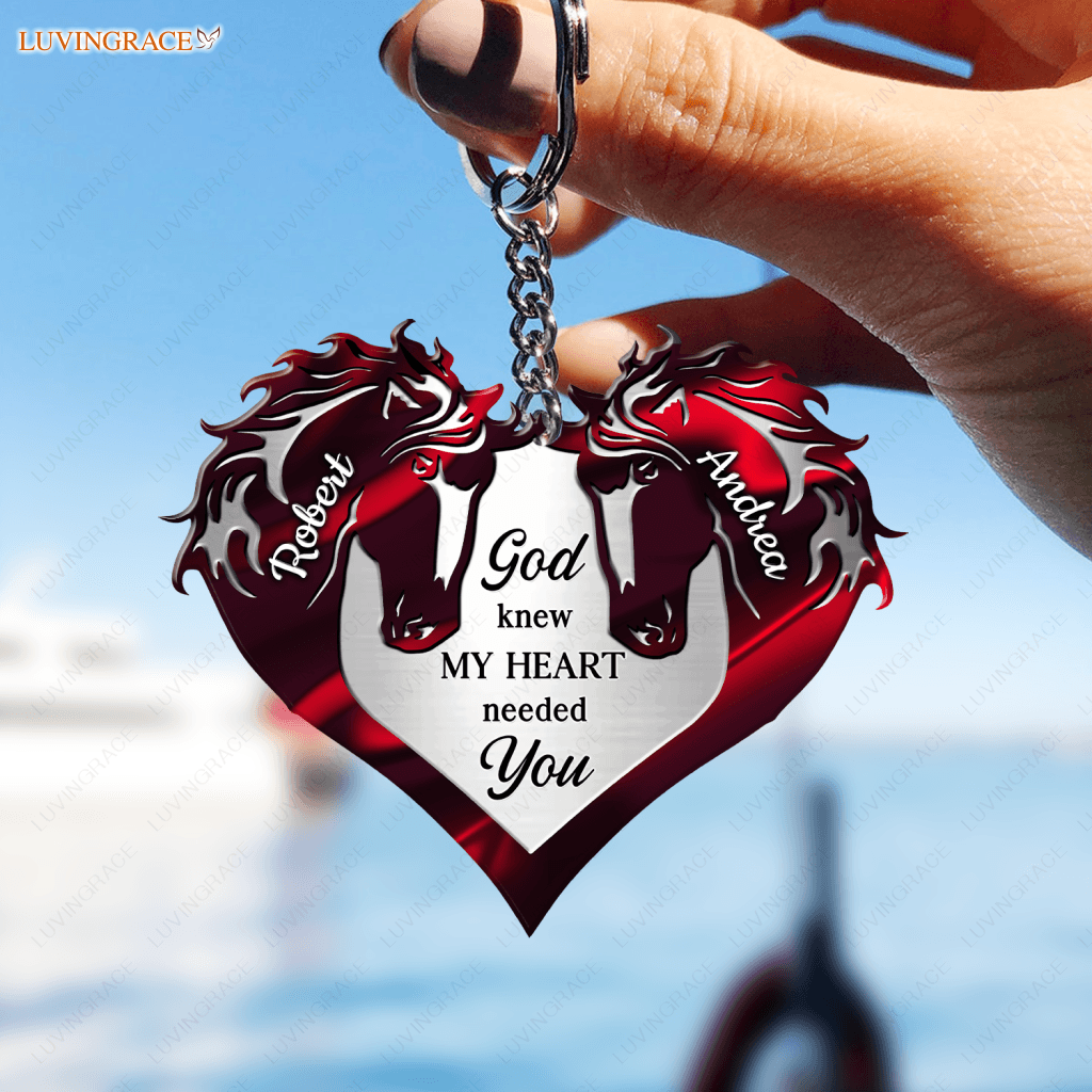 Horses For Couple Personalized Keychain