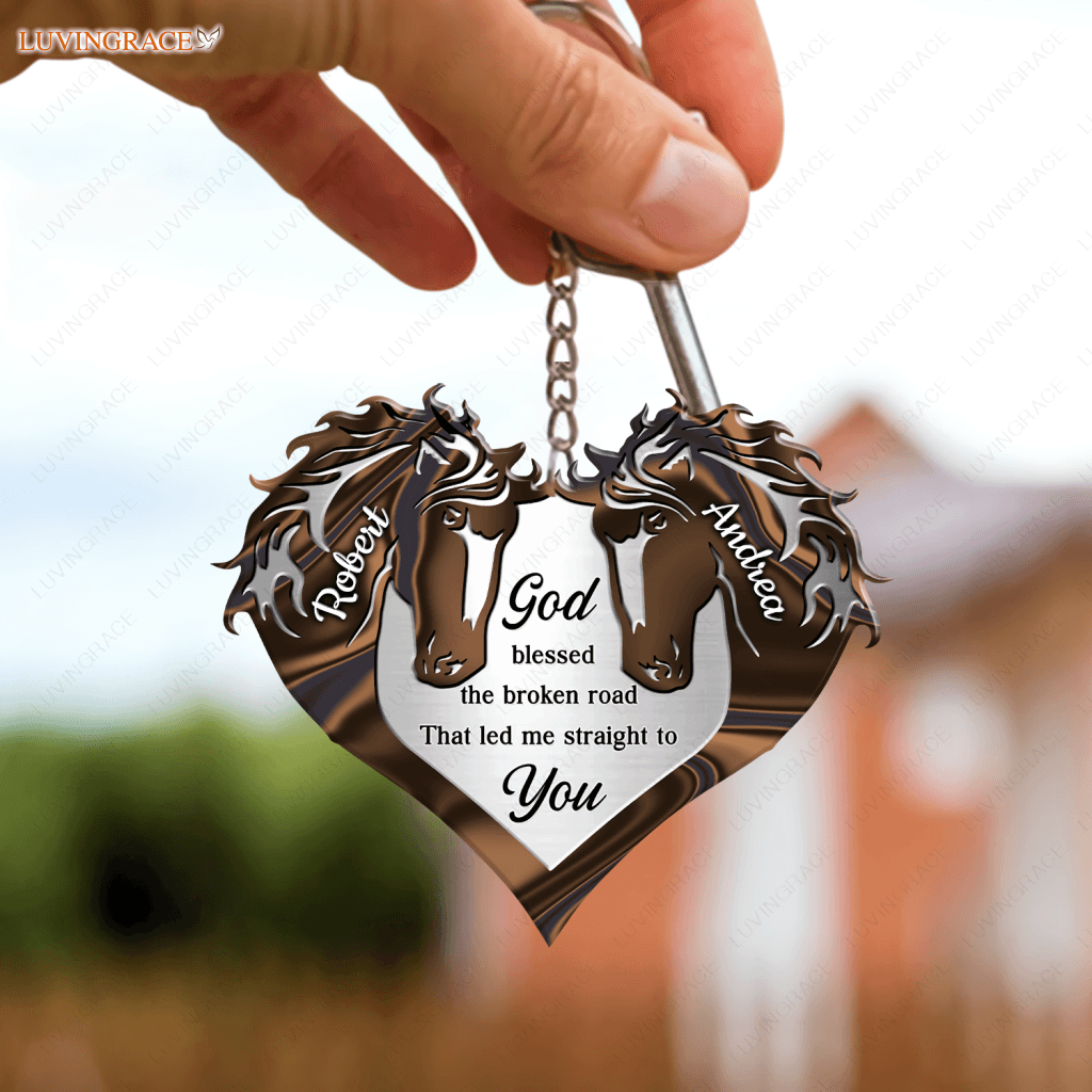 Horses For Couple Personalized Keychain