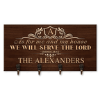 Housewarming Gift Elegant Family Home Serve The Lord Personalized Key Hanger