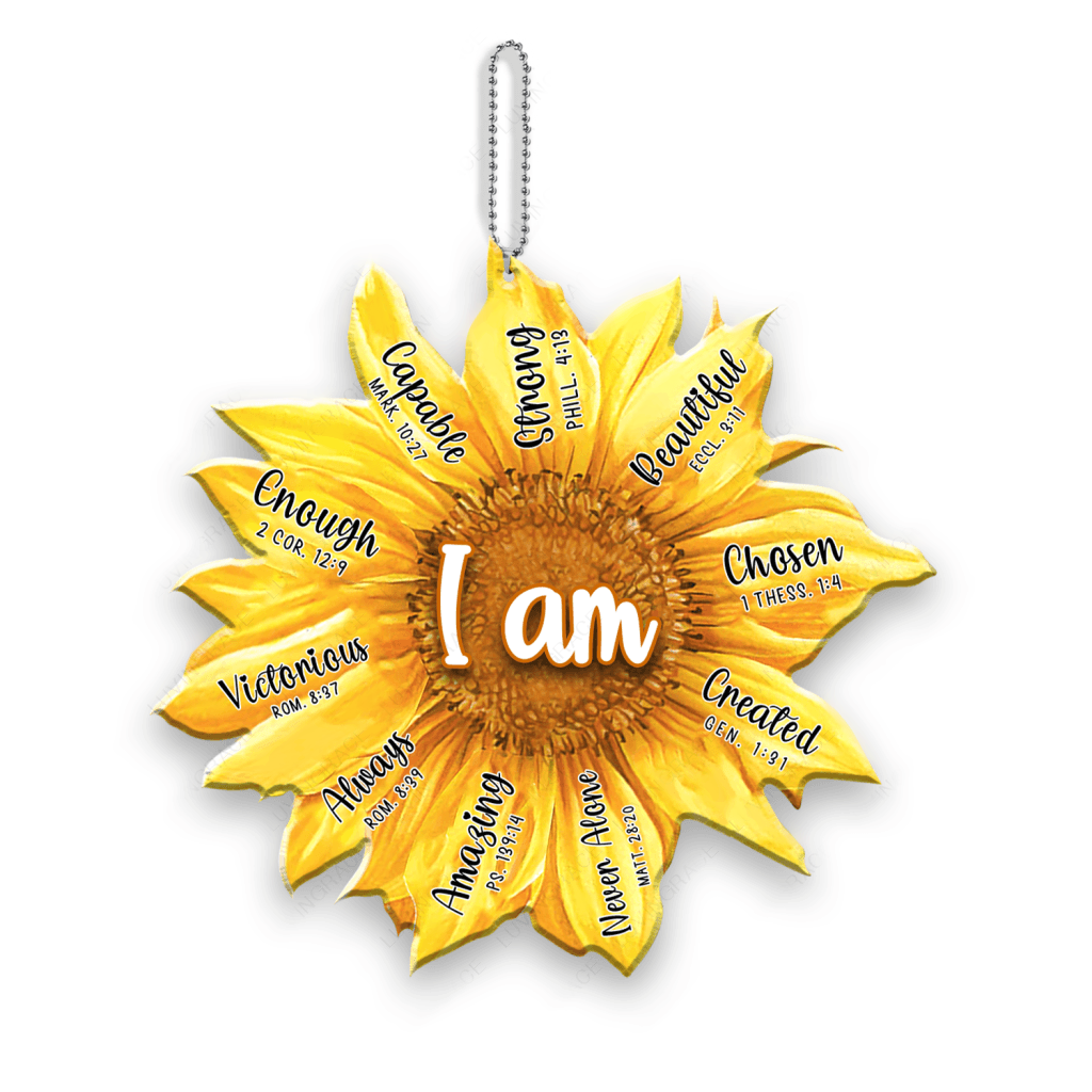 I Am Inspiration Bible Verse Sunflower Ornament