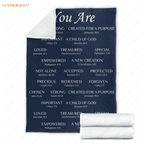 Identity In Christ You Are Super Soft Warm Hugs Get Well Gift Blanket Plush Healing Thoughts Prayer