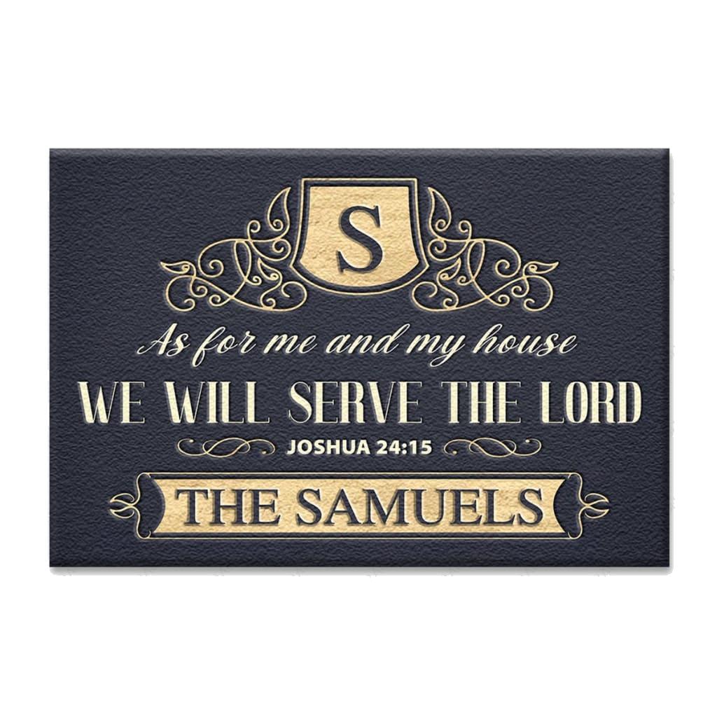 Illustration Of Monogram Design Elements Serve The Lord Personalized Doormat