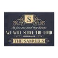 Illustration Of Monogram Design Elements Serve The Lord Personalized Doormat