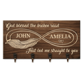 Infinity God Blessed The Broken Road Personalized Key Hanger