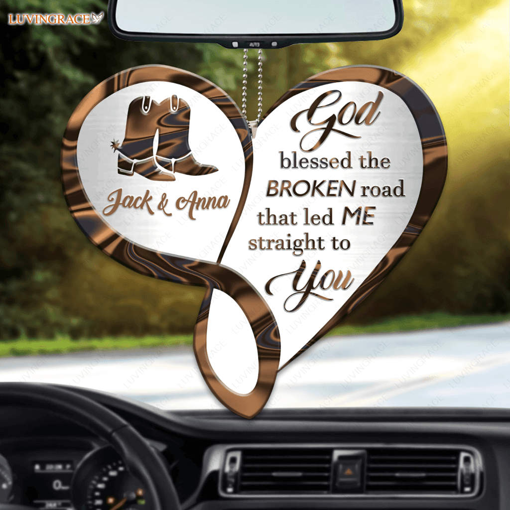 Infinity Heart Cowgirl God Blessed Personalized Ornament