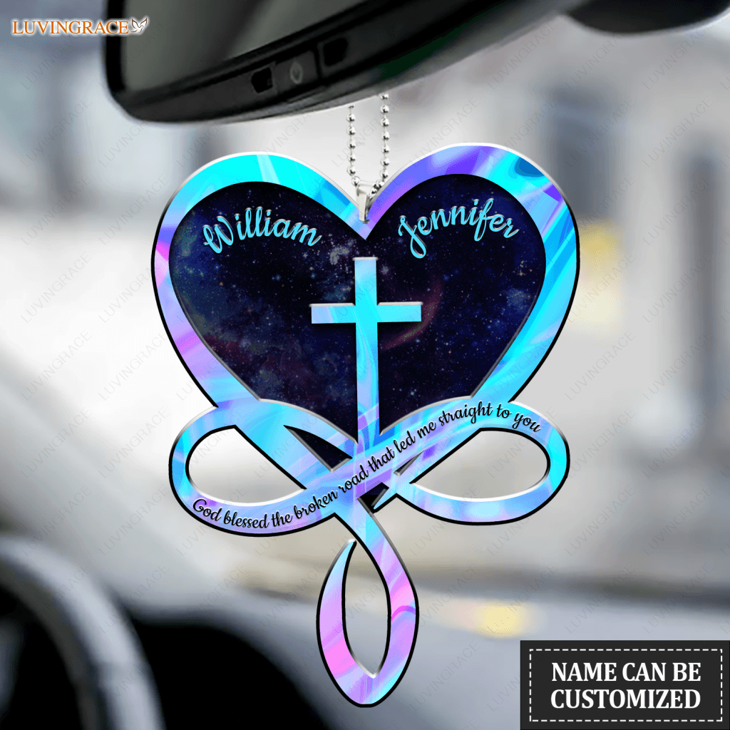 Infinity Heart God Blessed Personalized Ornament