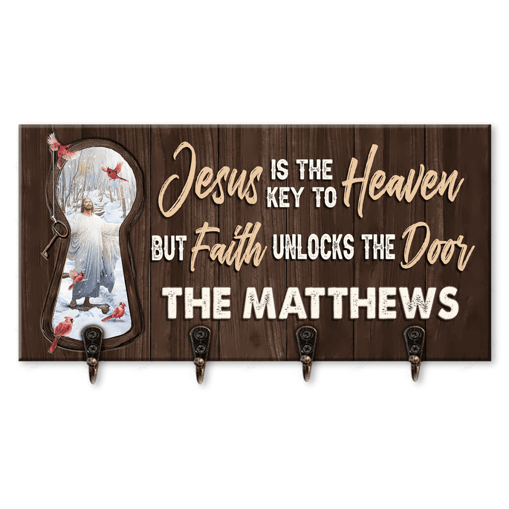 Jesus Christ Nothern Cardinal Jesus Is The Key To Heaven Personalized Key Hanger