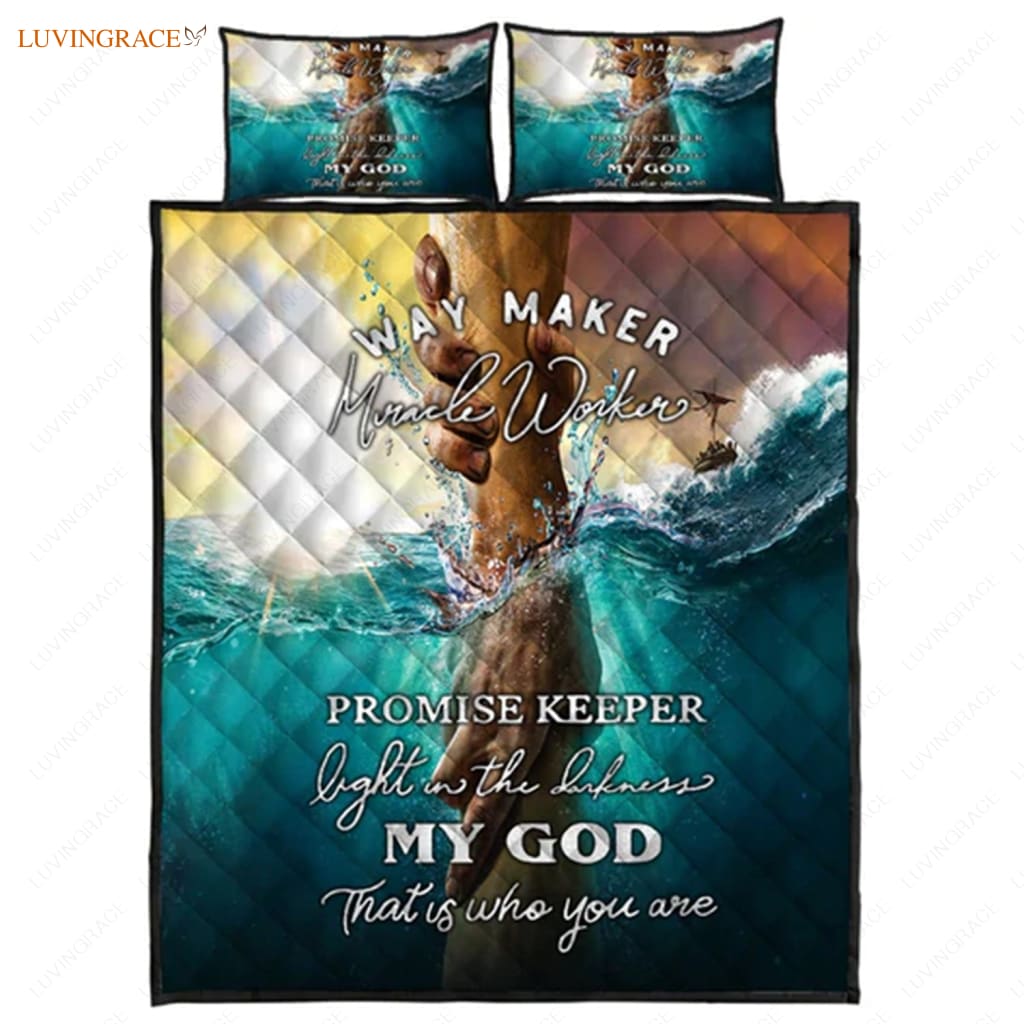 Jesus Saves Christian Quilt Bedding Set