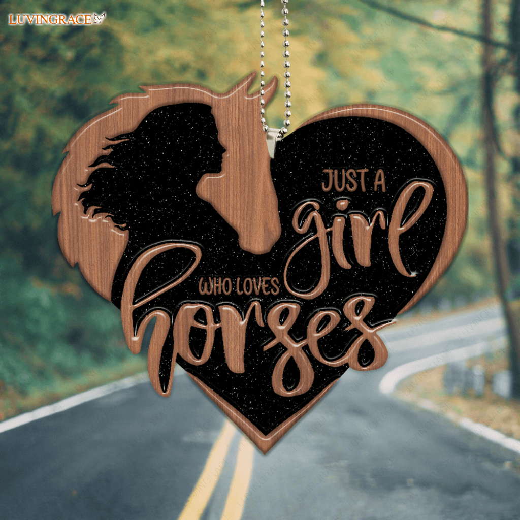 Just A Girl Who Love Horse Heart Ornament