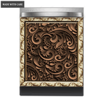 Kitchen Dishwasher Magnet Cover Beautiful Dark Floral Engraved Design