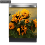 Kitchen Dishwasher Magnet Cover Beautiful Vintage Sunflower