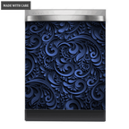 Kitchen Dishwasher Magnet Cover Beautiful White Floral Engraved Design