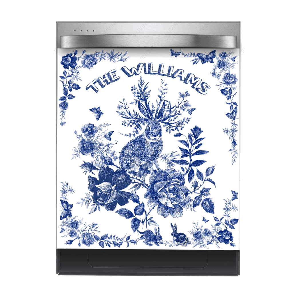 Kitchen Dishwasher Magnet Cover Forest With Bunny