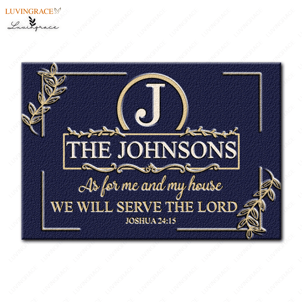 Leave Border Monogram As For My House Personalized Doormat