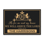 Lion As For My House Monogram Personalized Doormat