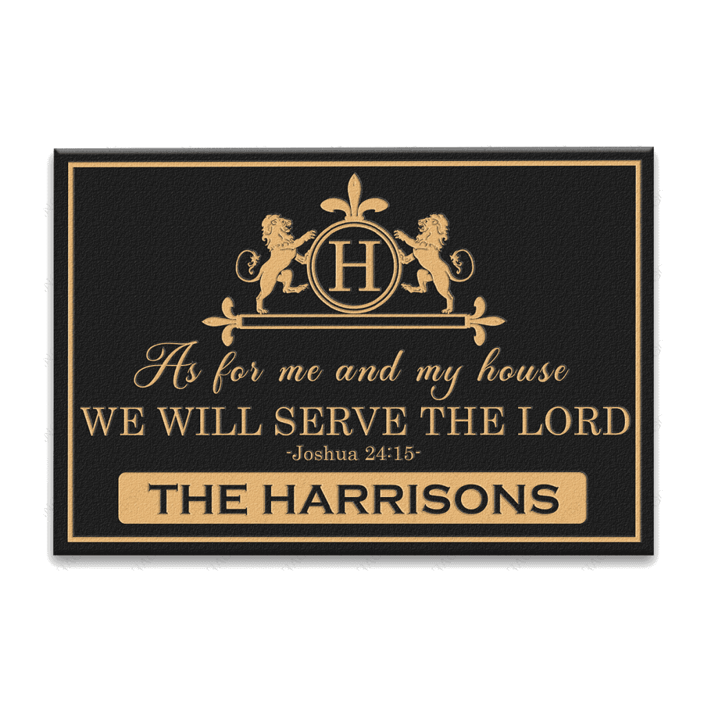 Lion As For My House Monogram Personalized Doormat